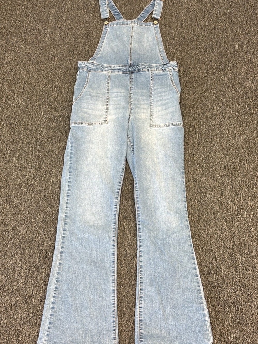 Wallflower Light Blue Denim Overalls with Flared Leg